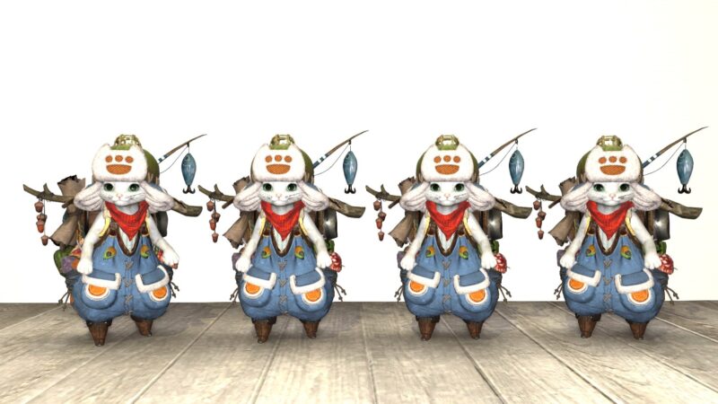 FF14 ハウジング雇用NPCの見た目 アイルー 白色バージョン