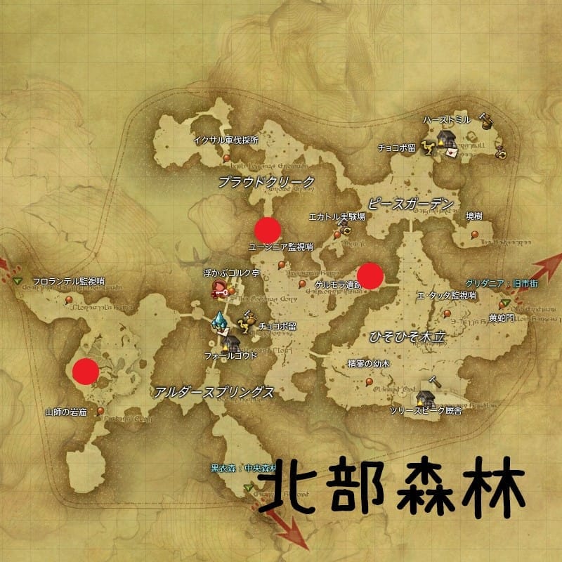 FATE オーディン 黒衣森 北部森林 地図