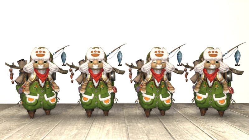 FF14 ハウジング雇用NPCの見た目 アイルー 茶色バージョン