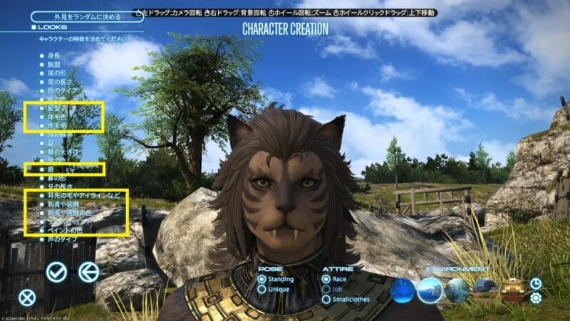 FF14 美容師で変更できる箇所　ロスガル　ヘリオン　女性