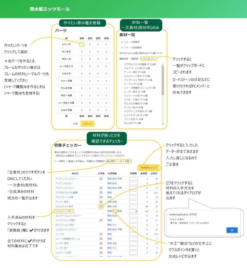 潜水艦ミッツモールの使い方